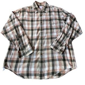 Brooks Brothers Plaid Dress Shirt Multicolor Men Size Large Original Fit EUC